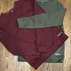 NOBULL Maroon and Olive Sweatshirts